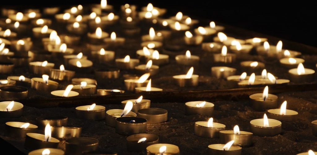 tea lights, church, light